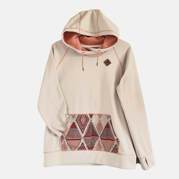Burton Other - Burton Pullover Aztec Design Hoodie Unisex Size Large Gray Orange